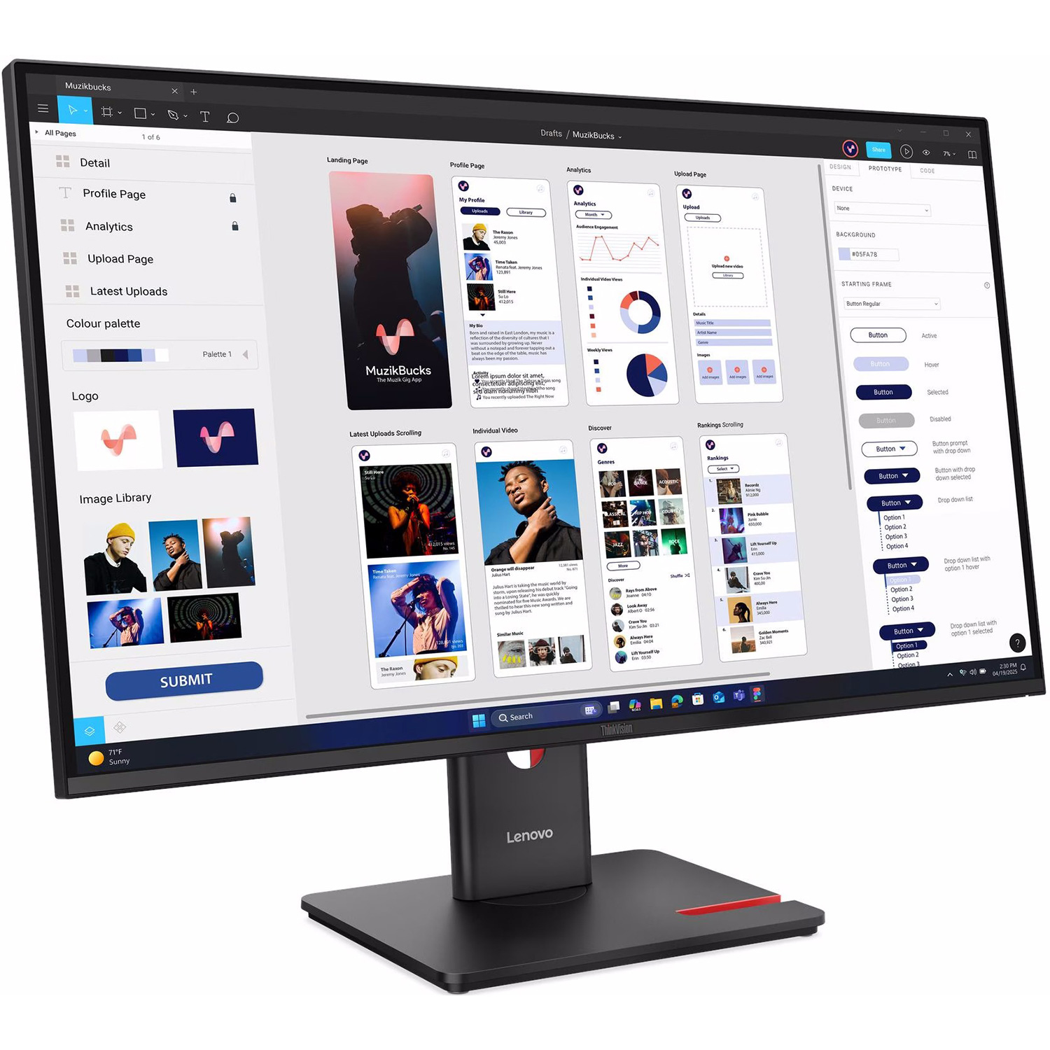 Монітор 31.5" LENOVO ThinkVision T32ud-40 (64B0GAT1UA)