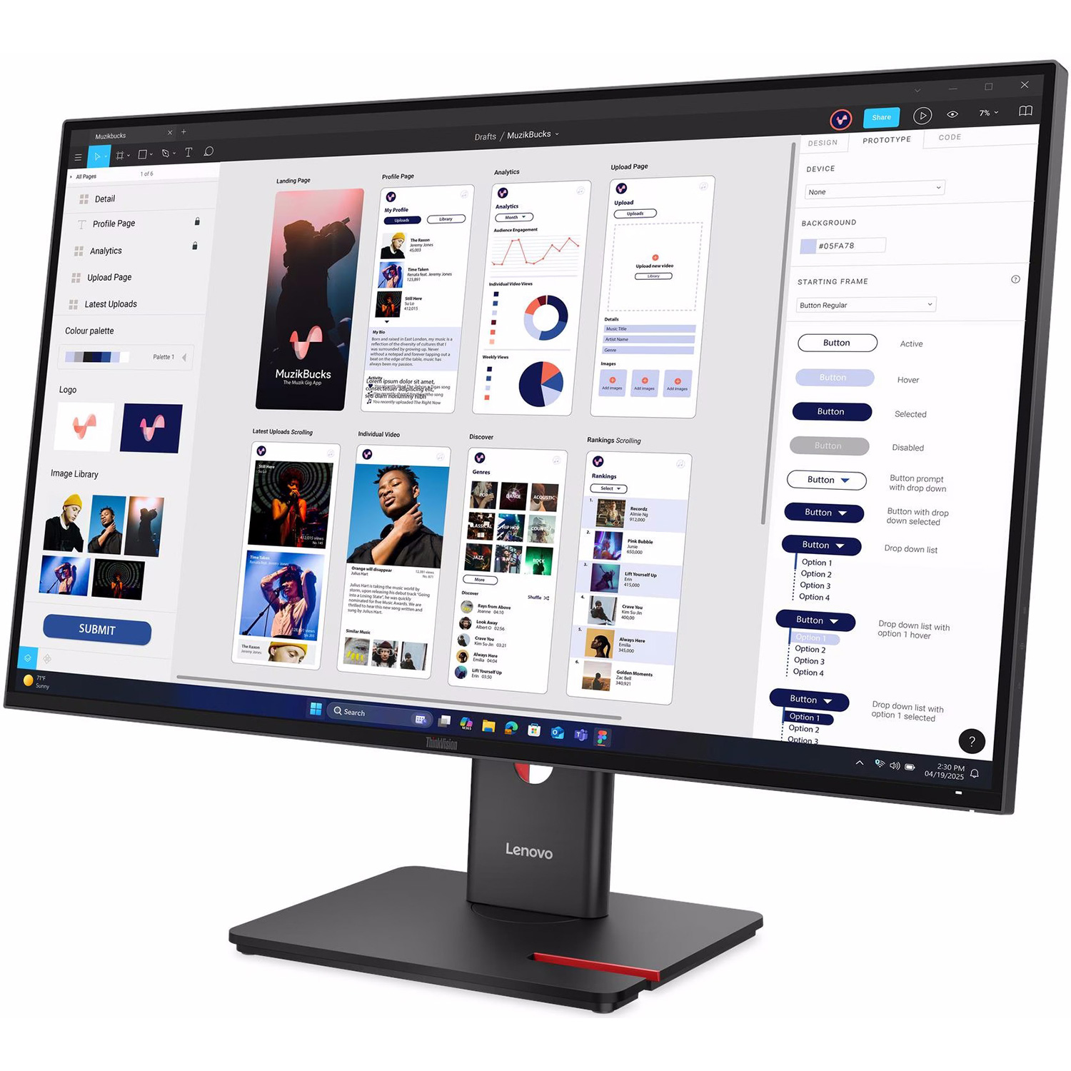 Монітор 31.5" LENOVO ThinkVision T32ud-40 (64B0GAT1UA)