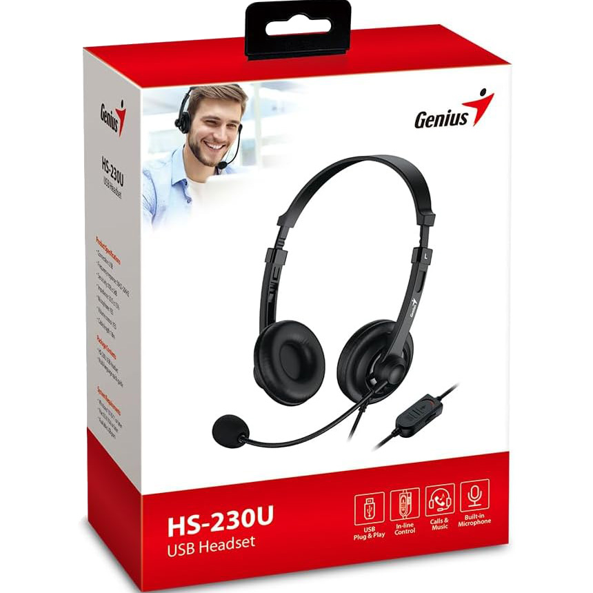 Наушники GENIUS HS-230U USB-A Black (31710021401)
