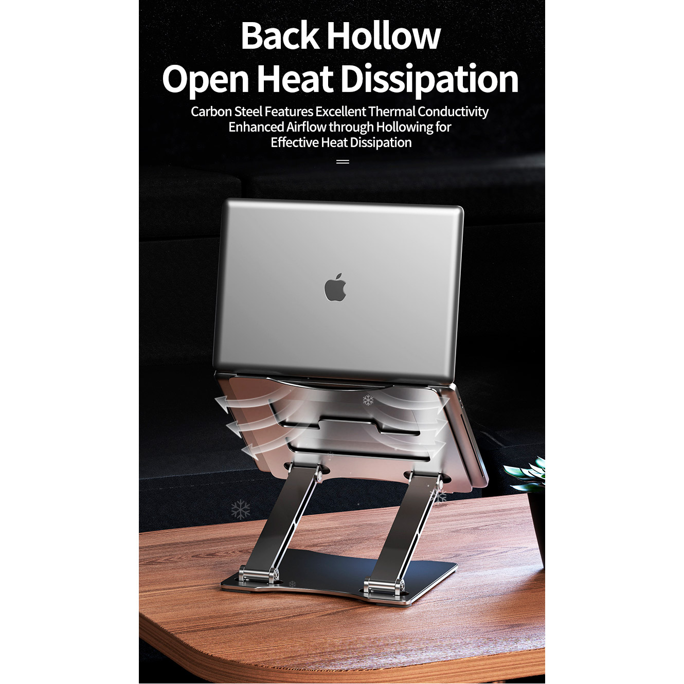 Підставка для ноутбука RTAKO RS-CP75A Dual-Layer Carbon Steel Laptop Stand Silver