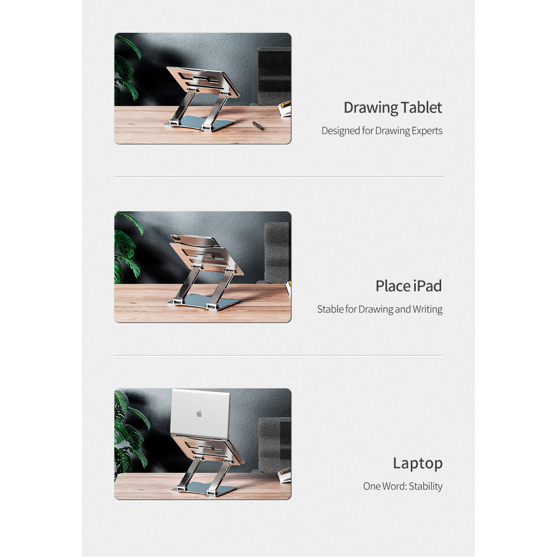 Підставка для ноутбука RTAKO RS-CP75A Dual-Layer Carbon Steel Laptop Stand Silver