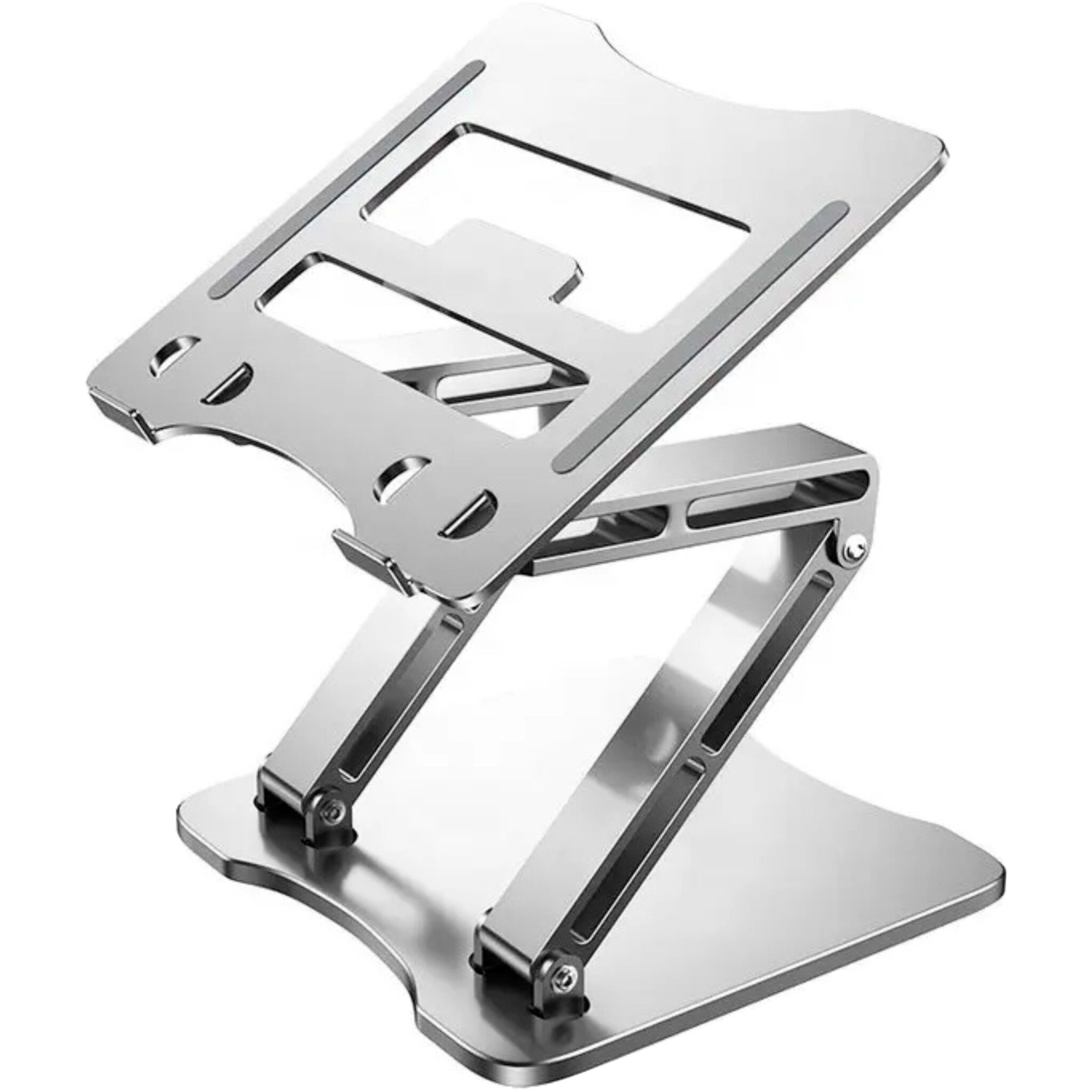 Підставка для ноутбука RTAKO RS-CP75D 3-Level Rotating Carbon Steel Laptop Stand Silver