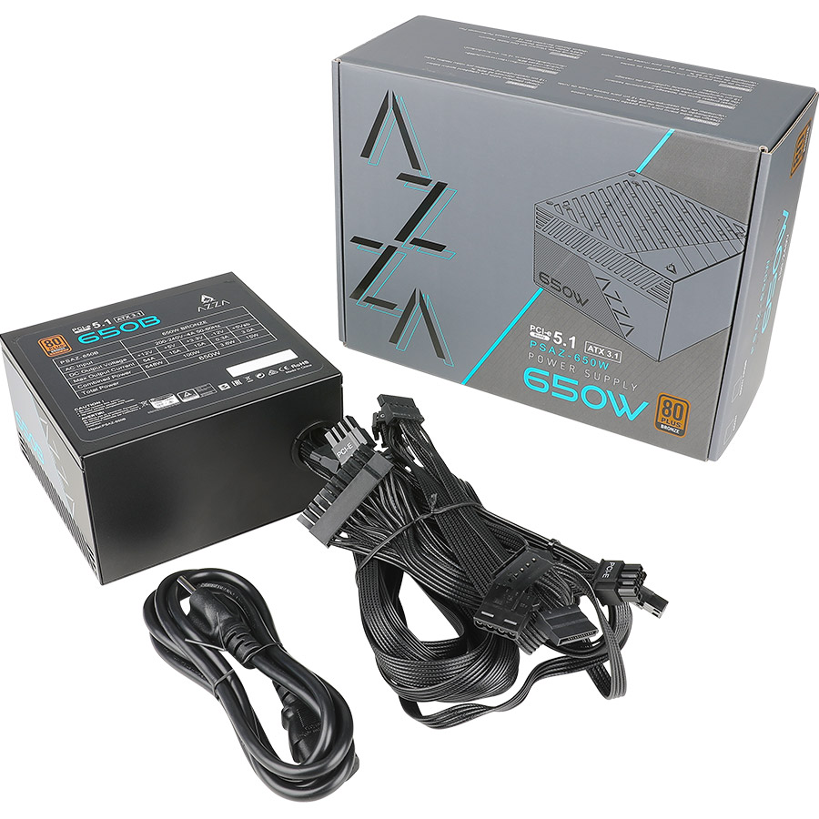 Блок живлення 650W AZZA PSAZ-650B ATX 3.1