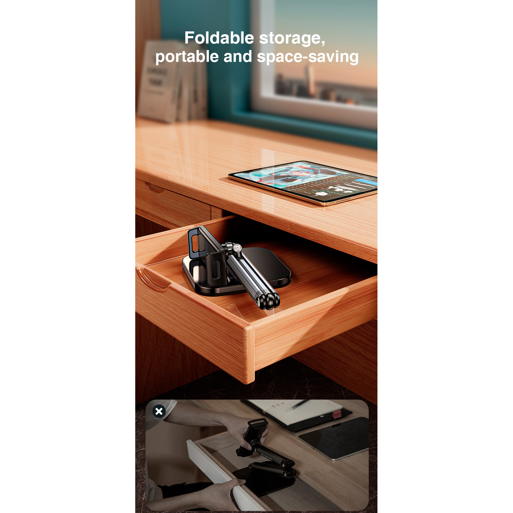 Тримач для смартфона/планшета RTAKO 911JD Multifunctional Cantilever Bracket Titanium Space Gray