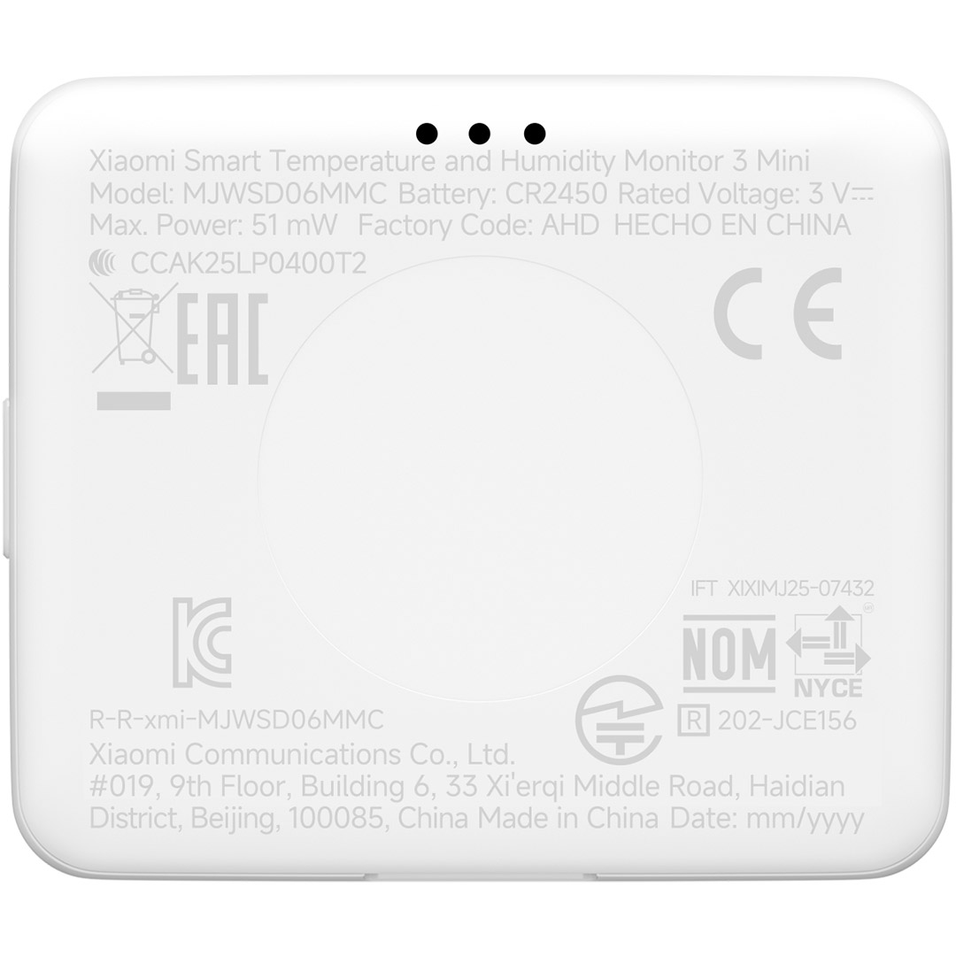 Термогігрометр XIAOMI Smart Temperature and Humidity Monitor 3 Mini (QBH4312GL)