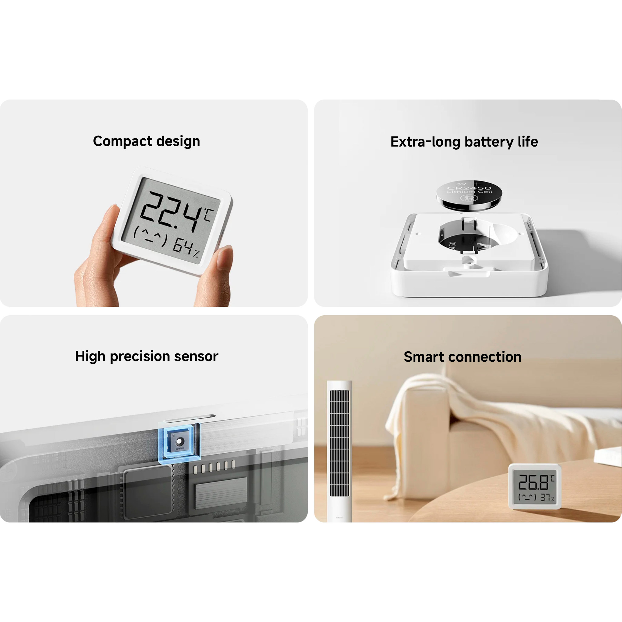 Термогігрометр XIAOMI Smart Temperature and Humidity Monitor 3 Mini (QBH4312GL)