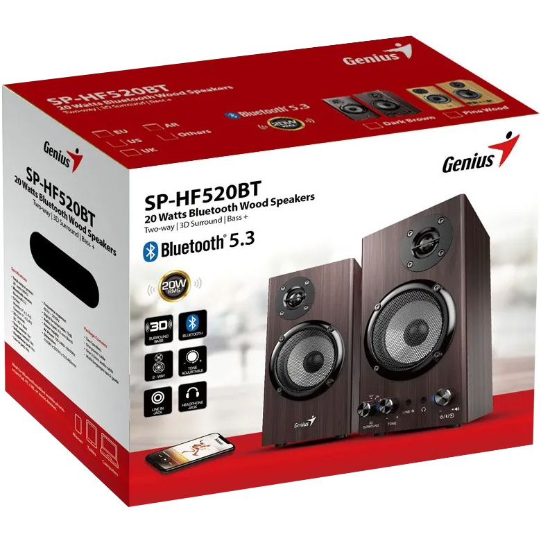 Акустична система GENIUS SP-HF520BT Dark Brown (31730054401)