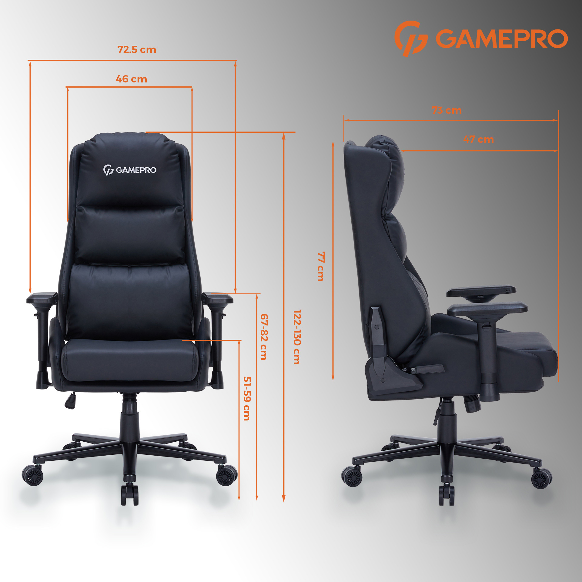 Кресло геймерское GAMEPRO GC695B Black