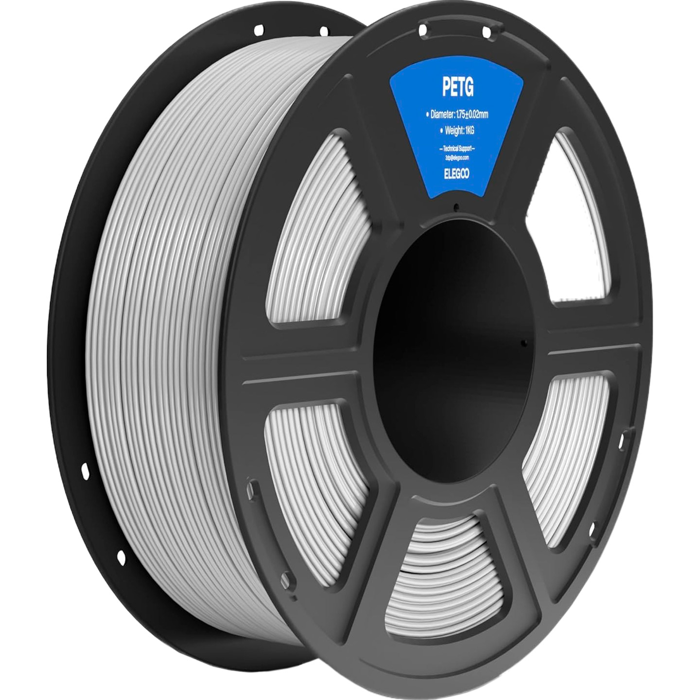 Пластик (філамент) для 3D принтера ELEGOO PETG 1.75mm, 1кг, Gray (50.203.0391)
