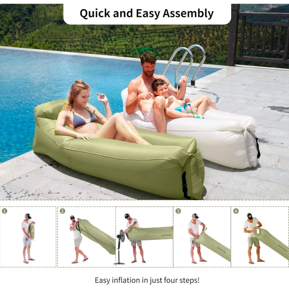 Ламзак NATUREHIKE NH20FCD06 Air Sofa Camping 180x70 оливковий (6927595777053)