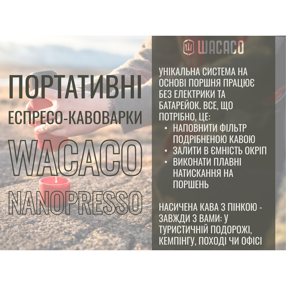 Портативна кавоварка WACACO Nanopresso Yellow