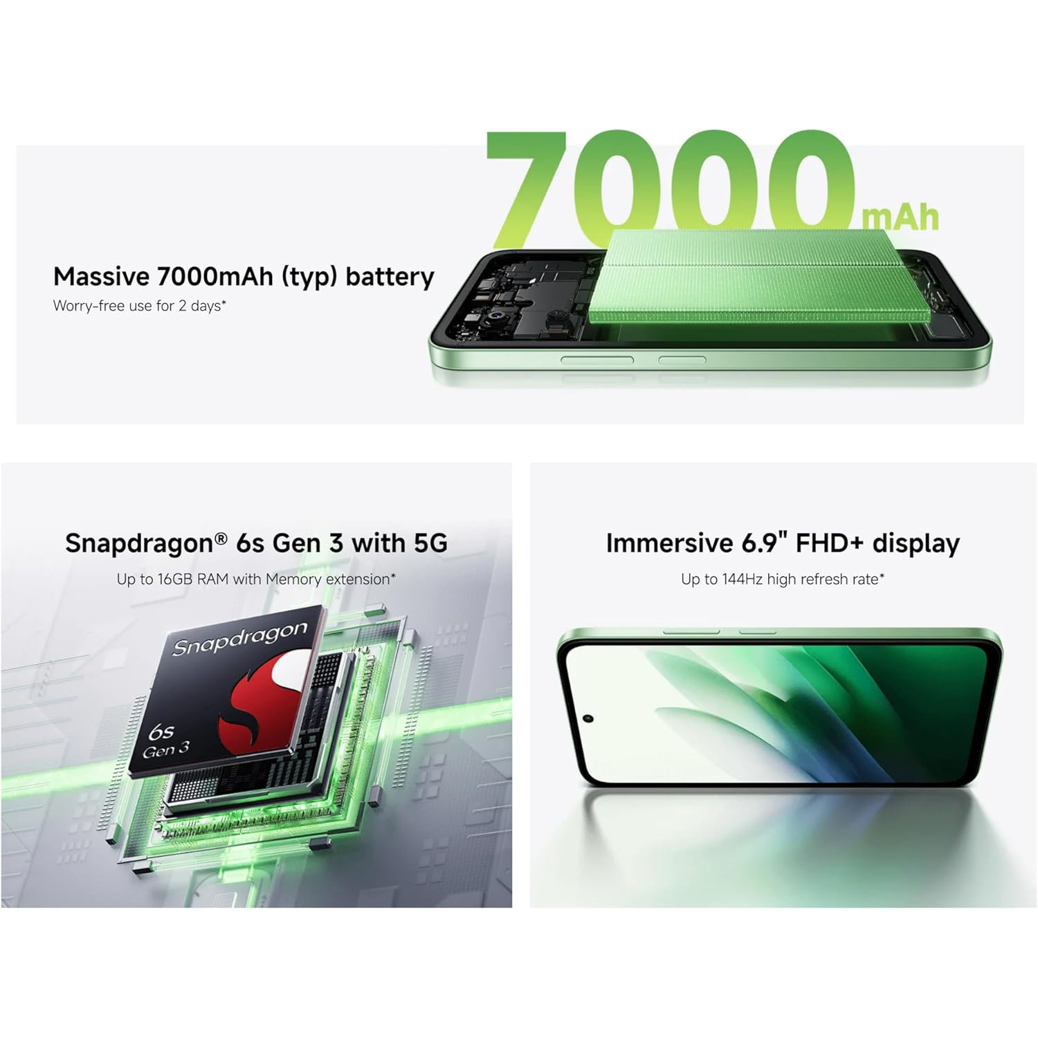 Смартфон REDMI 15 5G 4/128GB Ripple Green