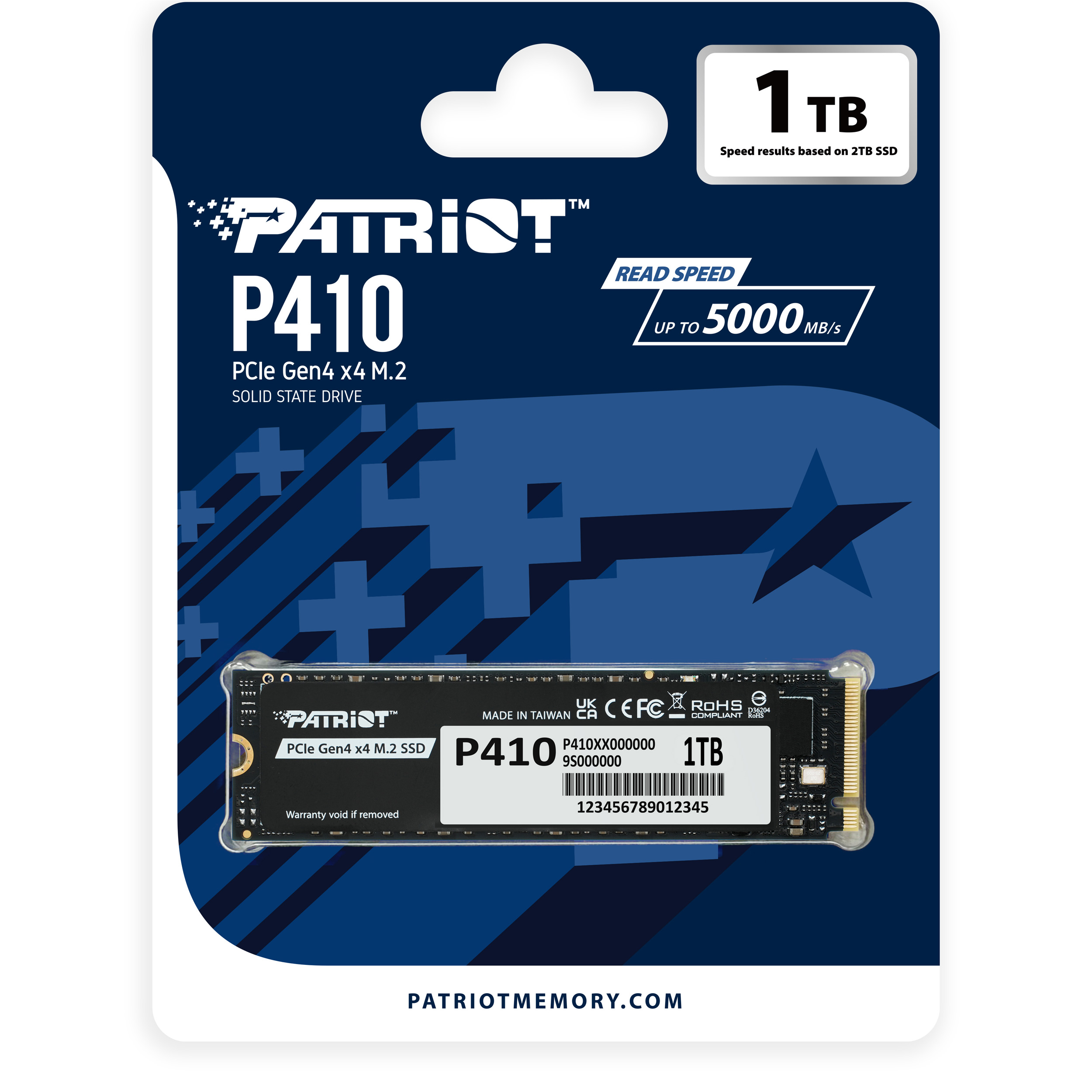 SSD диск PATRIOT P410 1TB M.2 NVMe (P410P1TBM28H)