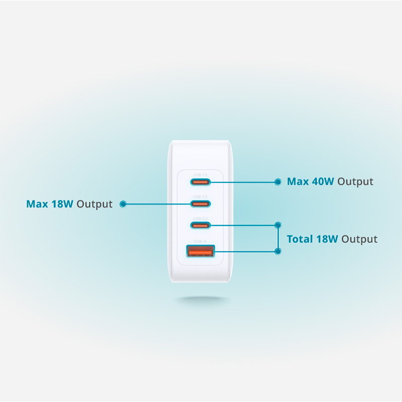 Зарядний пристрій D-LINK DCP-101 3xUSB-C, 1xUSB-A, 100W GaN Charger White