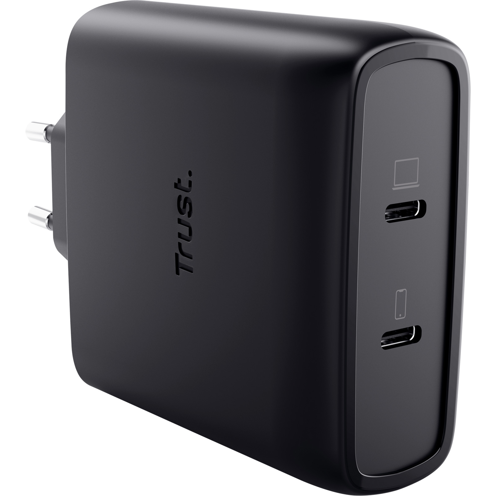 Зарядний пристрій TRUST Maxo 100W 2xUSB-C GaN Charger Black w/Type-C cable (25527)