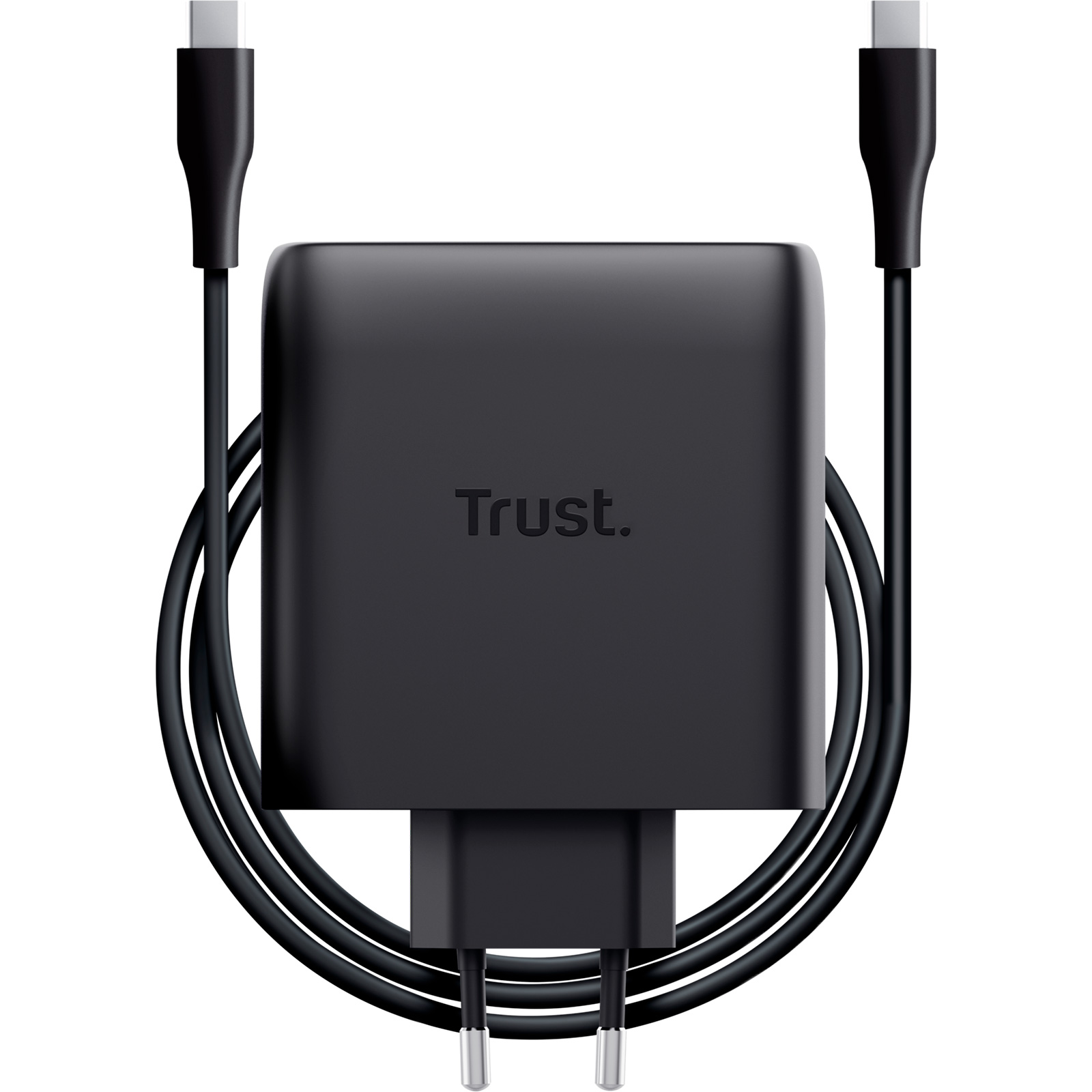 Зарядний пристрій TRUST Maxo 100W 2xUSB-C GaN Charger Black w/Type-C cable (25527)