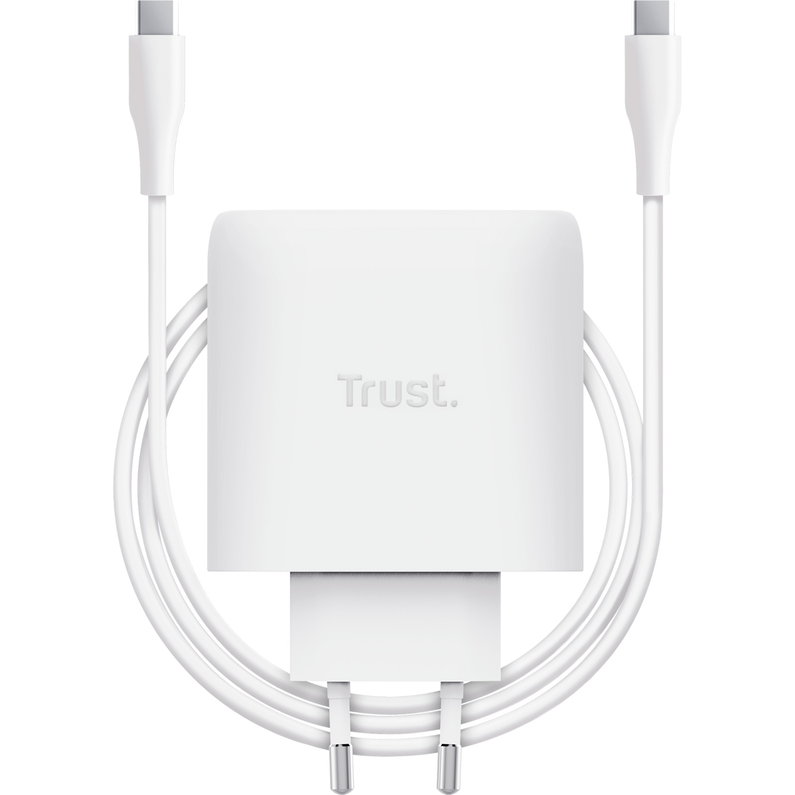 Зарядний пристрій TRUST Maxo 65W 1xUSB-C GaN Charger White w/Type-C cable (25524)