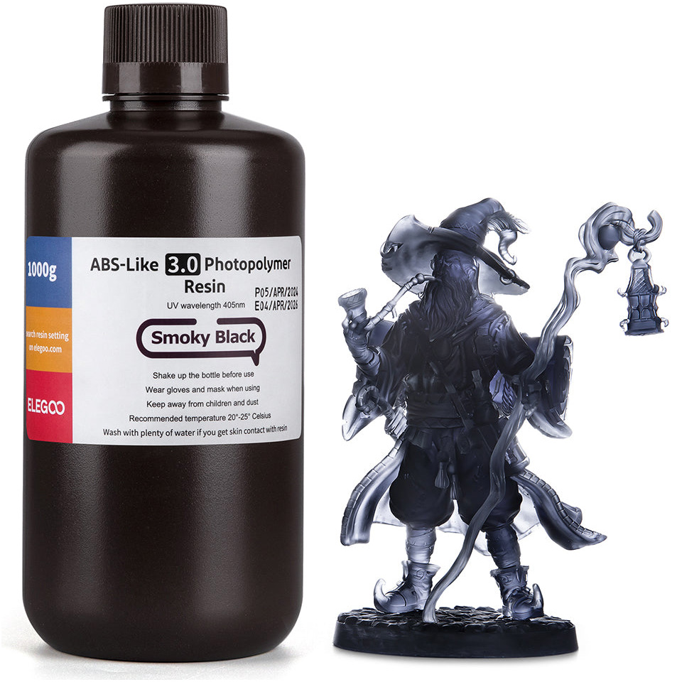 Фотополімерна смола для 3D принтера ELEGOO ABS-Like 3.0, 1кг, Smoke Black (50.103.0189)