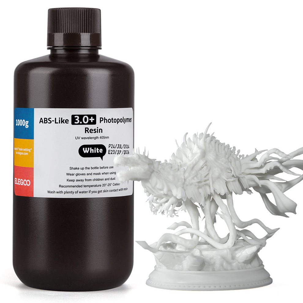 Фотополімерна смола для 3D принтера ELEGOO ABS-Like 3.0+, 1кг, White (50.103.0242)