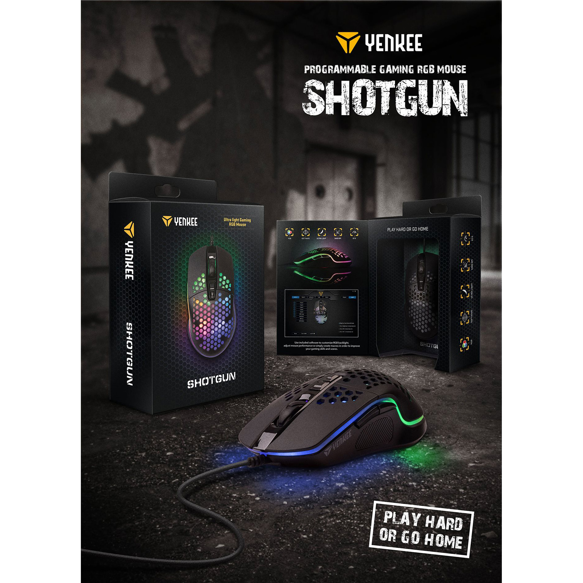 Мышь игровая YENKEE YMS 3030 Shotgun Black