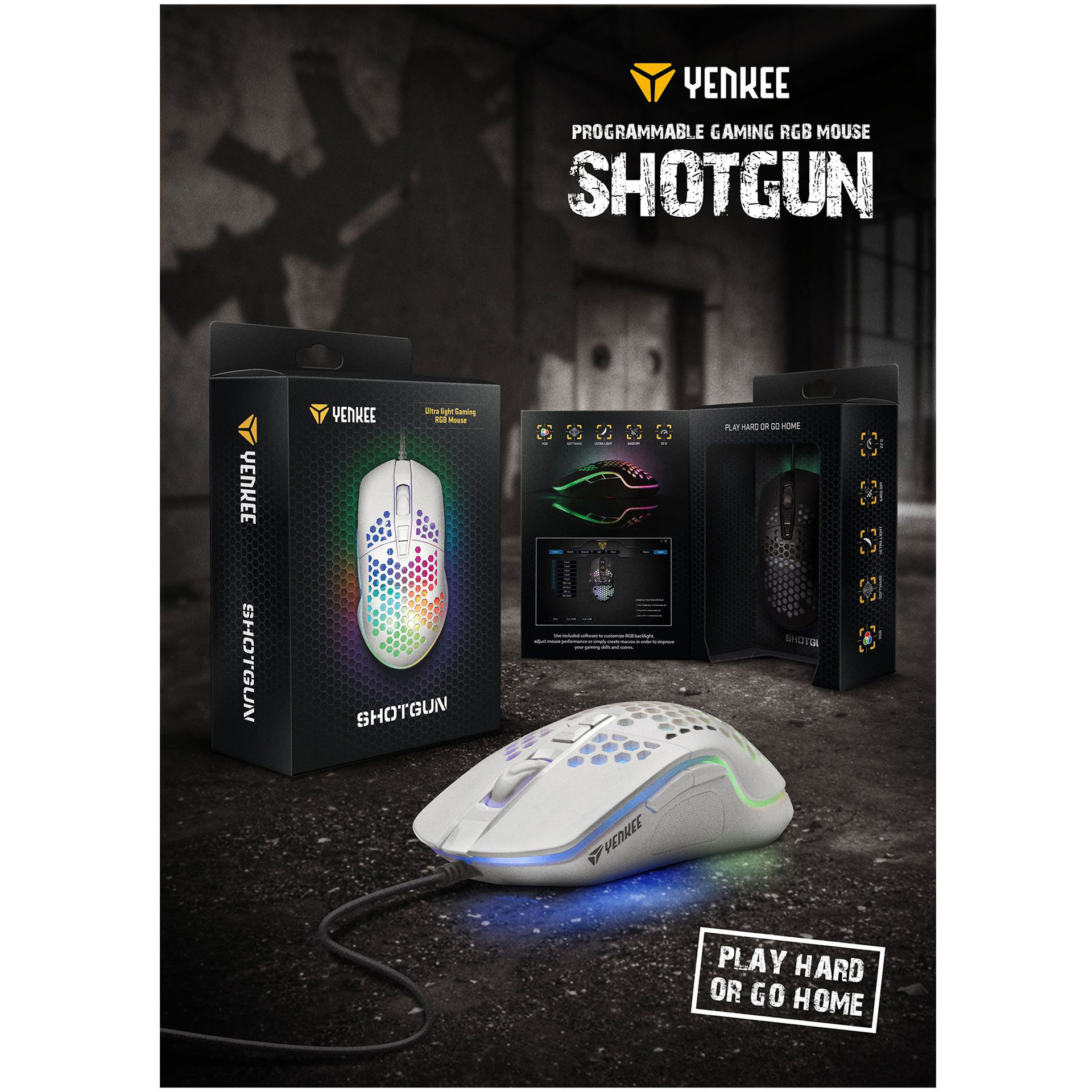 Миша ігрова YENKEE YMS 3030 Shotgun White