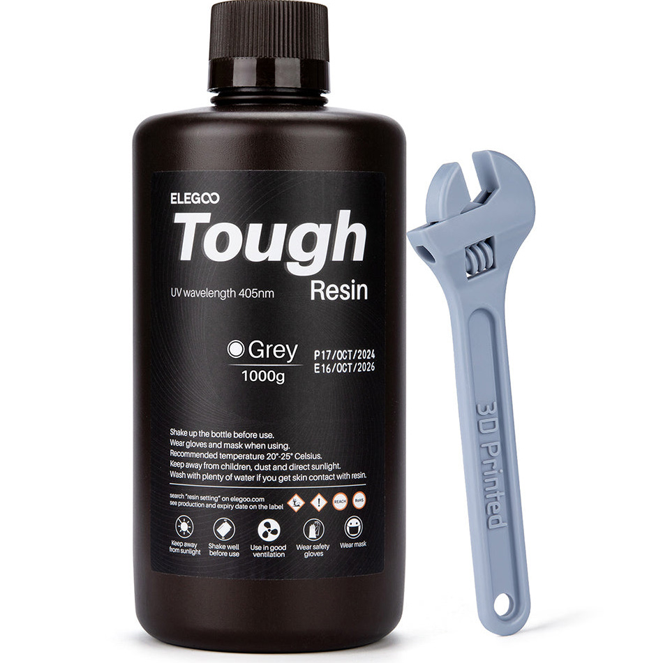 Фотополімерна смола для 3D принтера ELEGOO Tough Resin, 1кг, Gray (50.103.0274)