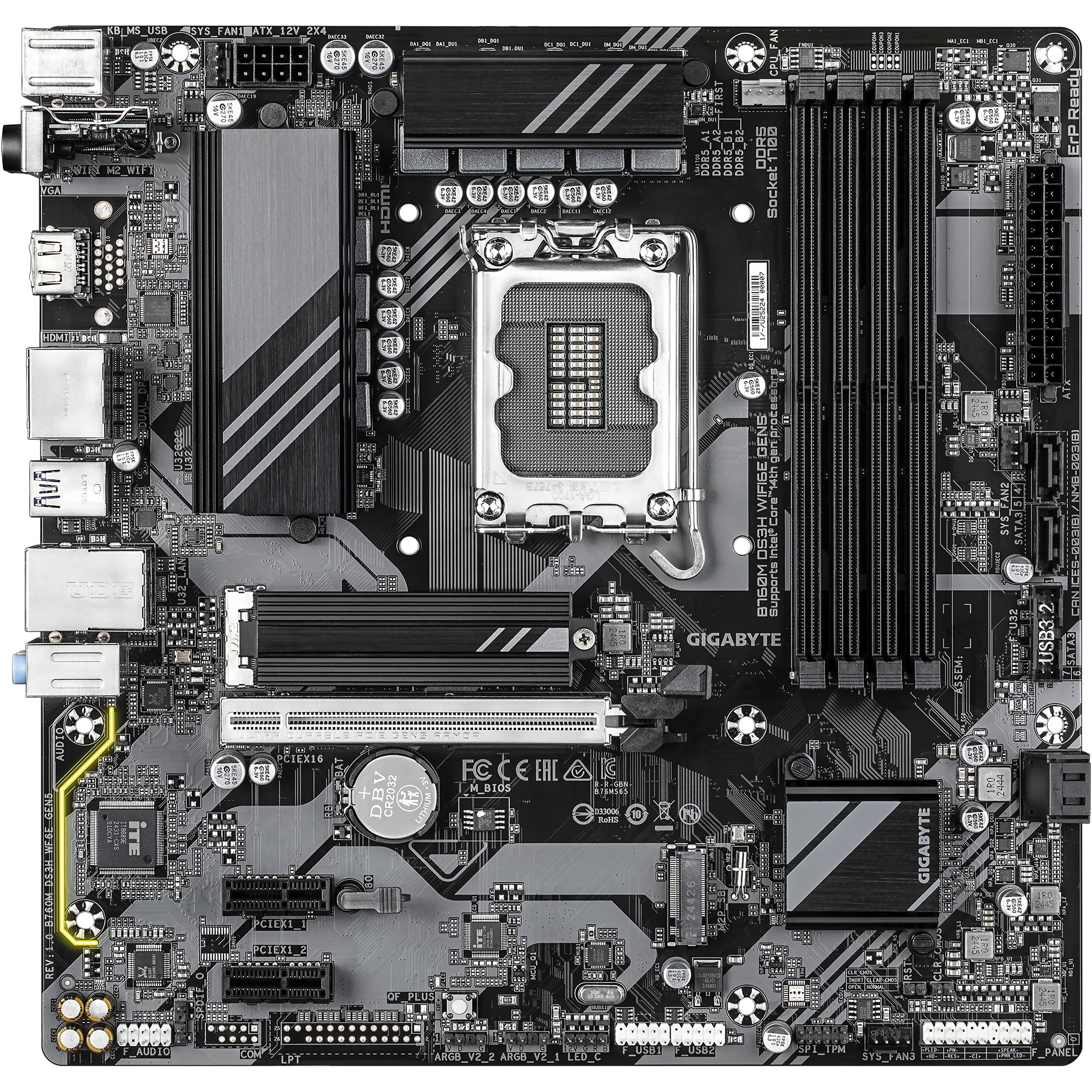 Материнская плата GIGABYTE B760M DS3H WiFi6E Gen5