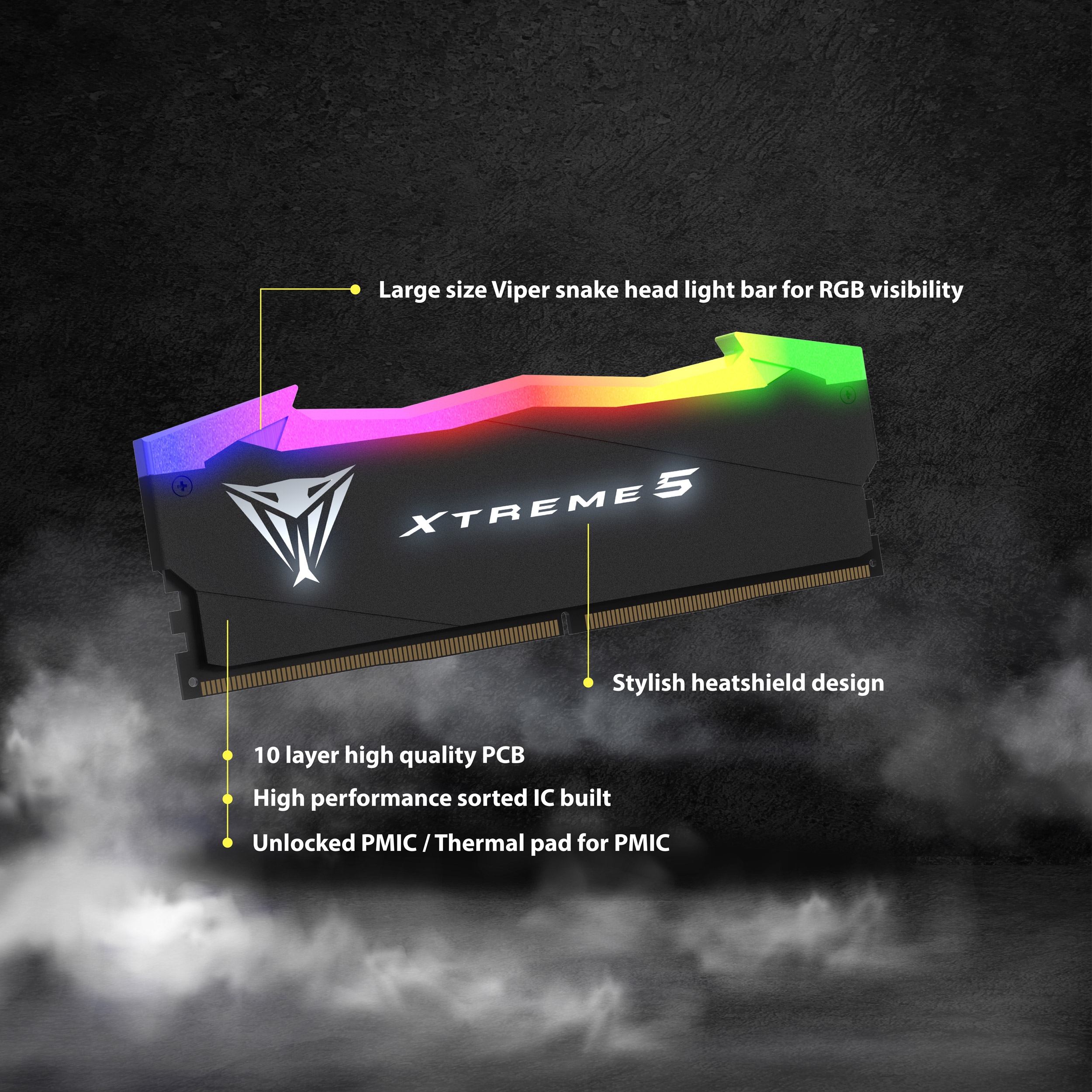 Модуль пам'яті PATRIOT Viper Xtreme 5 DDR5 8200MHz 32GB Kit 2x16GB (PVX532G82C38K)