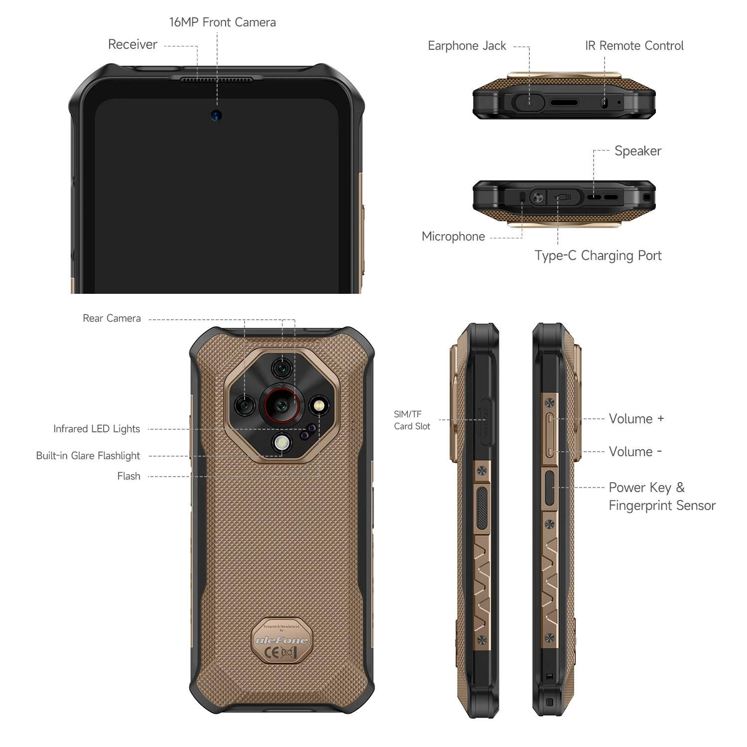 Смартфон ULEFONE Armor X16 Pro 8/256GB Wasteland Shadow