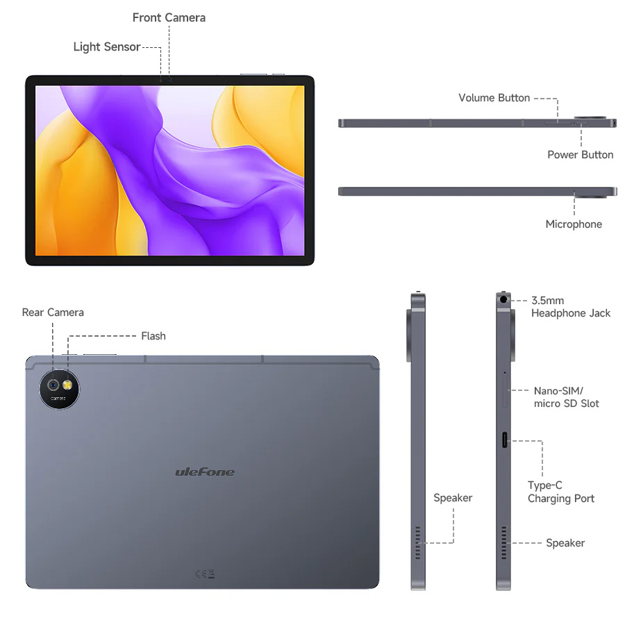 Планшет ULEFONE Tab A10 4/128GB Space Gray (6975326662345)