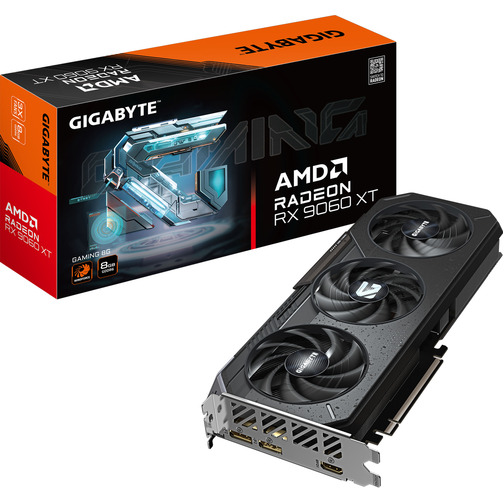 Відеокарта GIGABYTE Radeon RX 9060 XT Gaming 8G (GV-R9060XTGAMING-8GD)