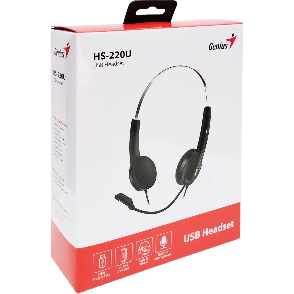 Навушники GENIUS HS-220U USB-A Black (31710020402)
