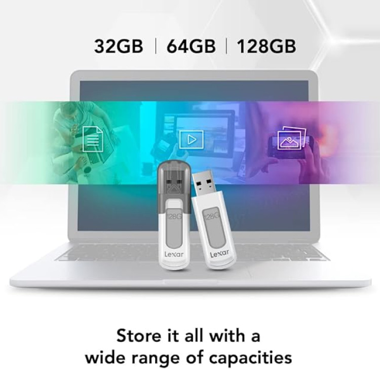 Флешка 128GB LEXAR JumpDrive V100 USB 3.2 Gray (LJDV100-128ABGY)