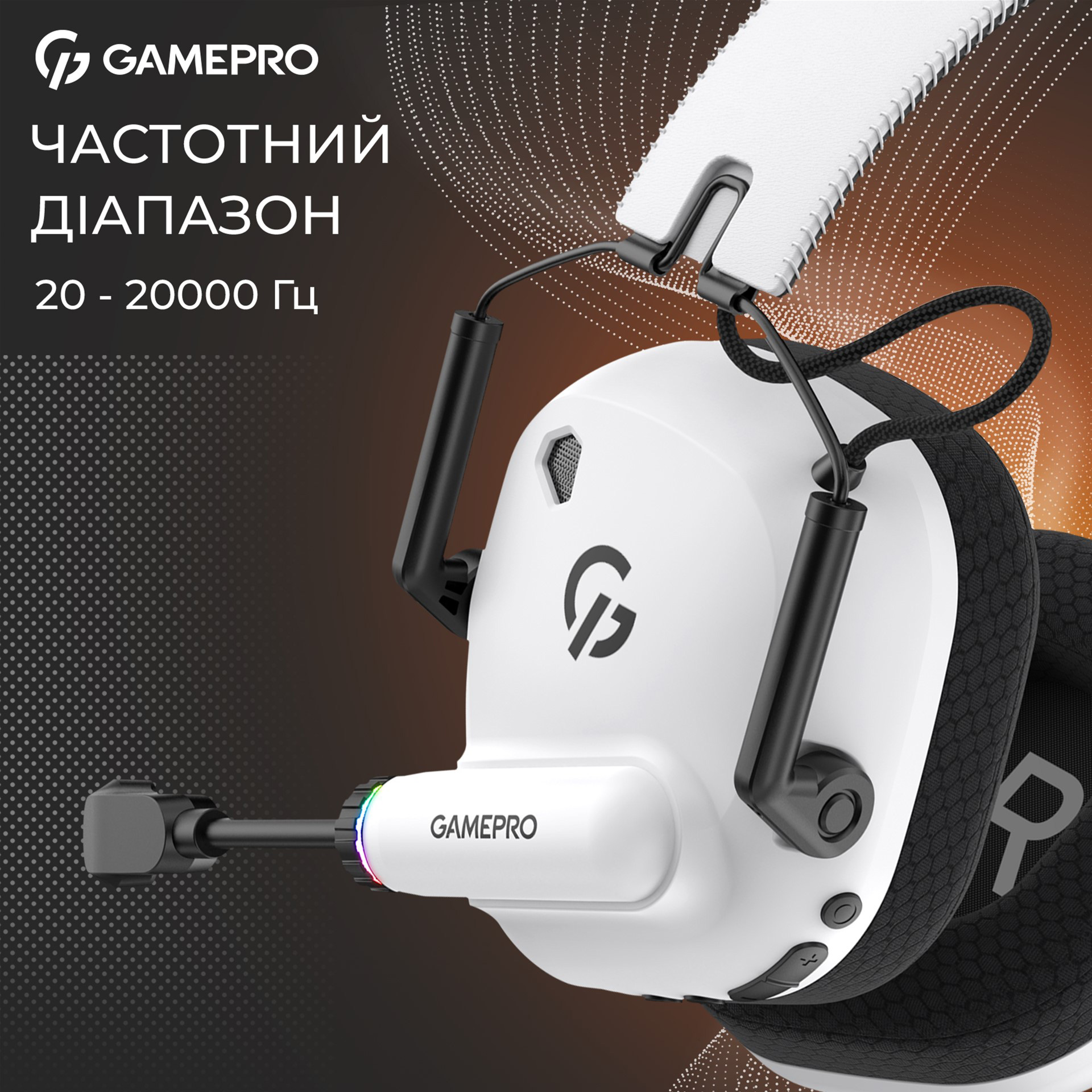 Навушники геймерскі GAMEPRO Genesis Mercury Pro White (HSW120W)