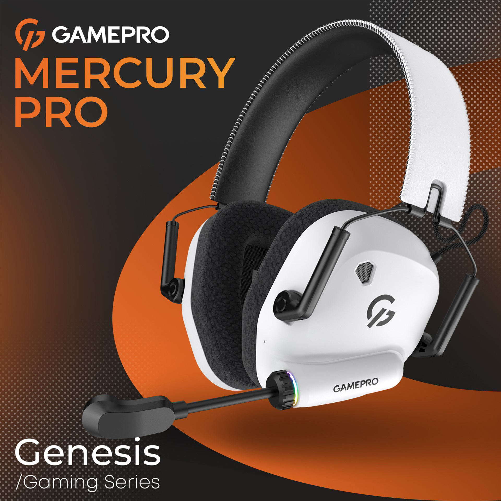 Навушники геймерскі GAMEPRO Genesis Mercury Pro White (HSW120W)