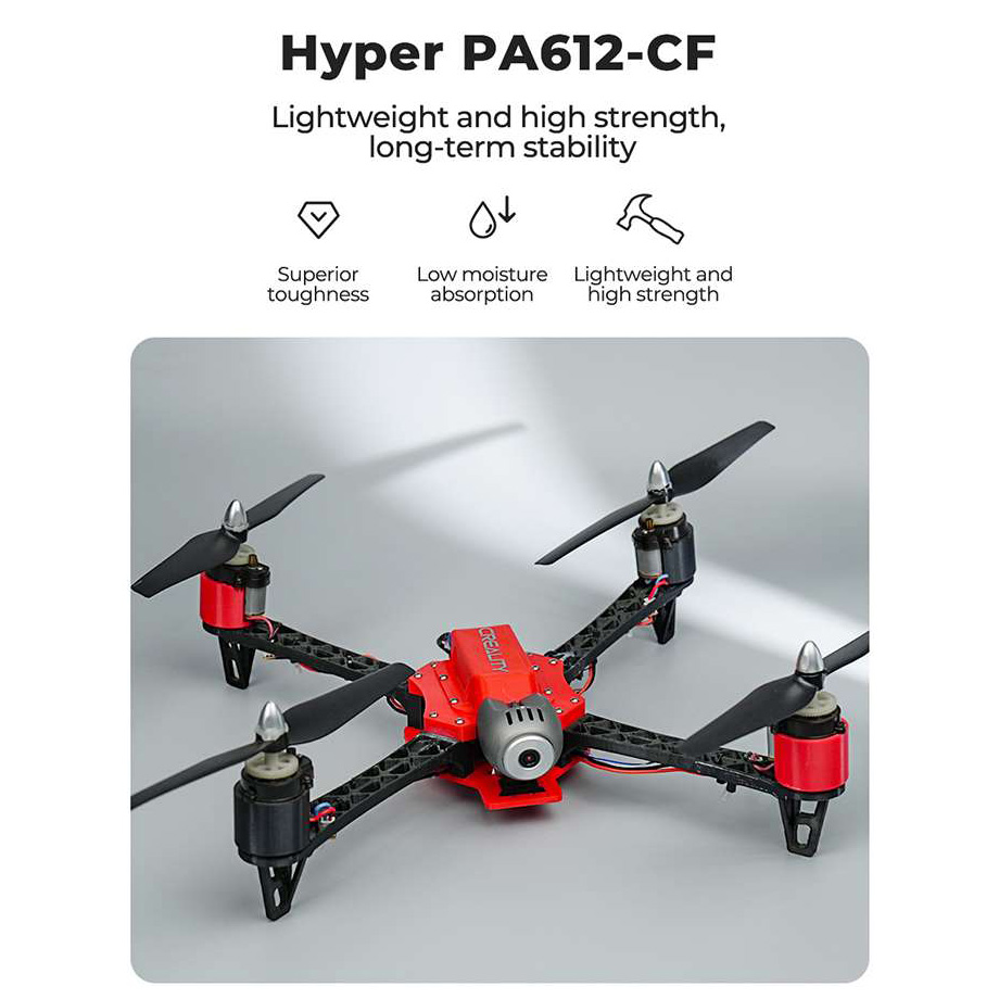 Пластик (філамент) для 3D принтера CREALITY Hyper PA612-CF 1.75mm, 1кг, Black (3301060035)