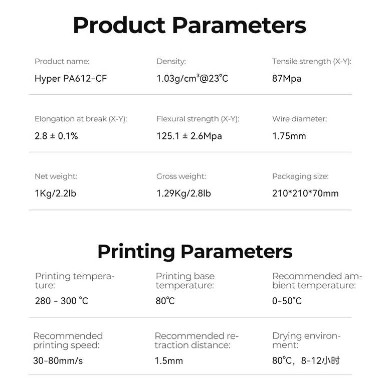 Пластик (філамент) для 3D принтера CREALITY Hyper PA612-CF 1.75mm, 1кг, Black (3301060035)