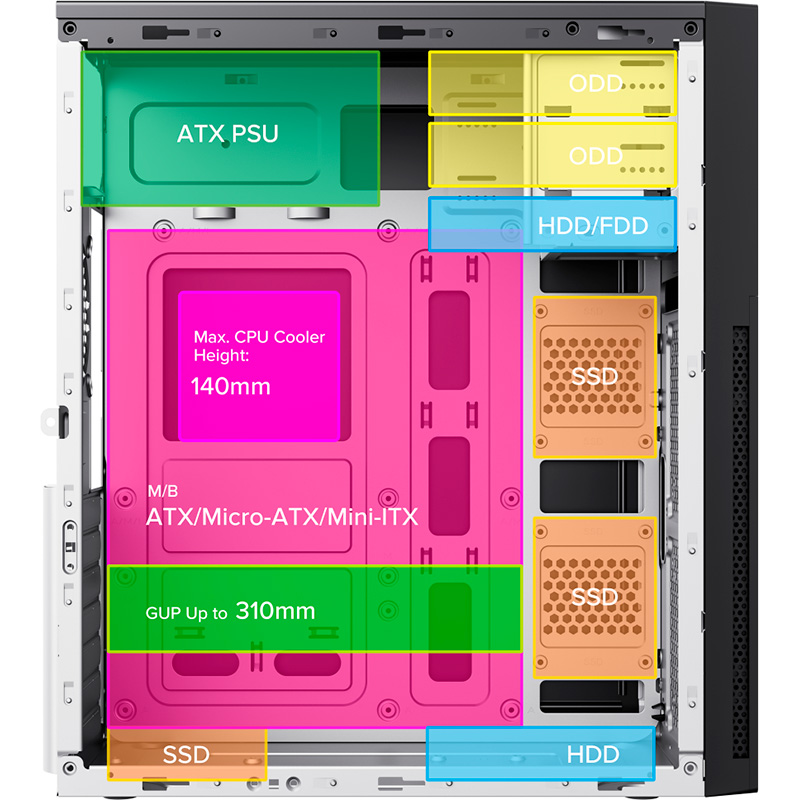 Корпус GAMEMAX ET-215-NP-2U3TYC