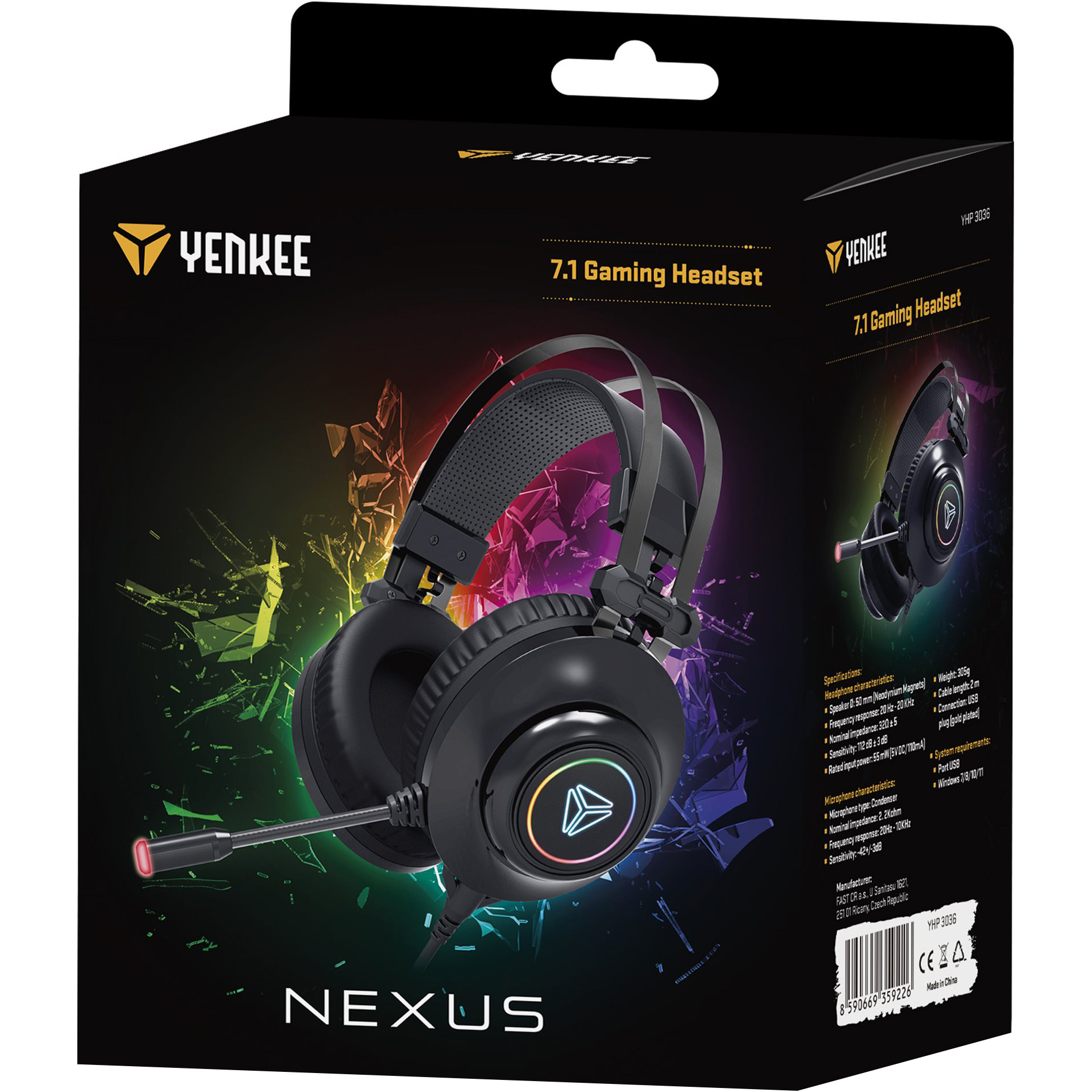 Навушники геймерскі YENKEE Nexus YHP 3036 Black