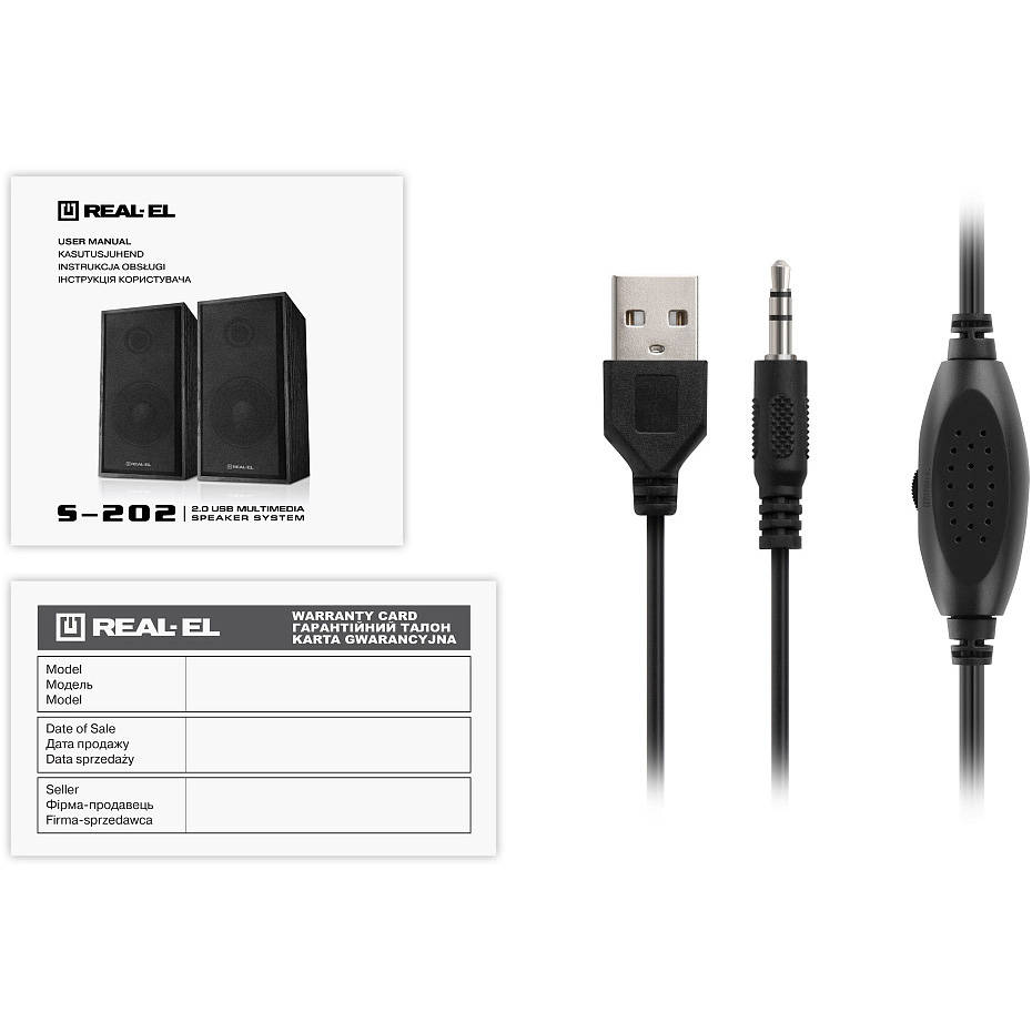 Акустична система REAL-EL S-202 Black