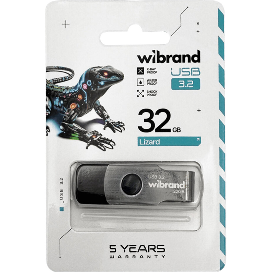 Флешка 32GB WIBRAND Lizard USB 3.2 Black