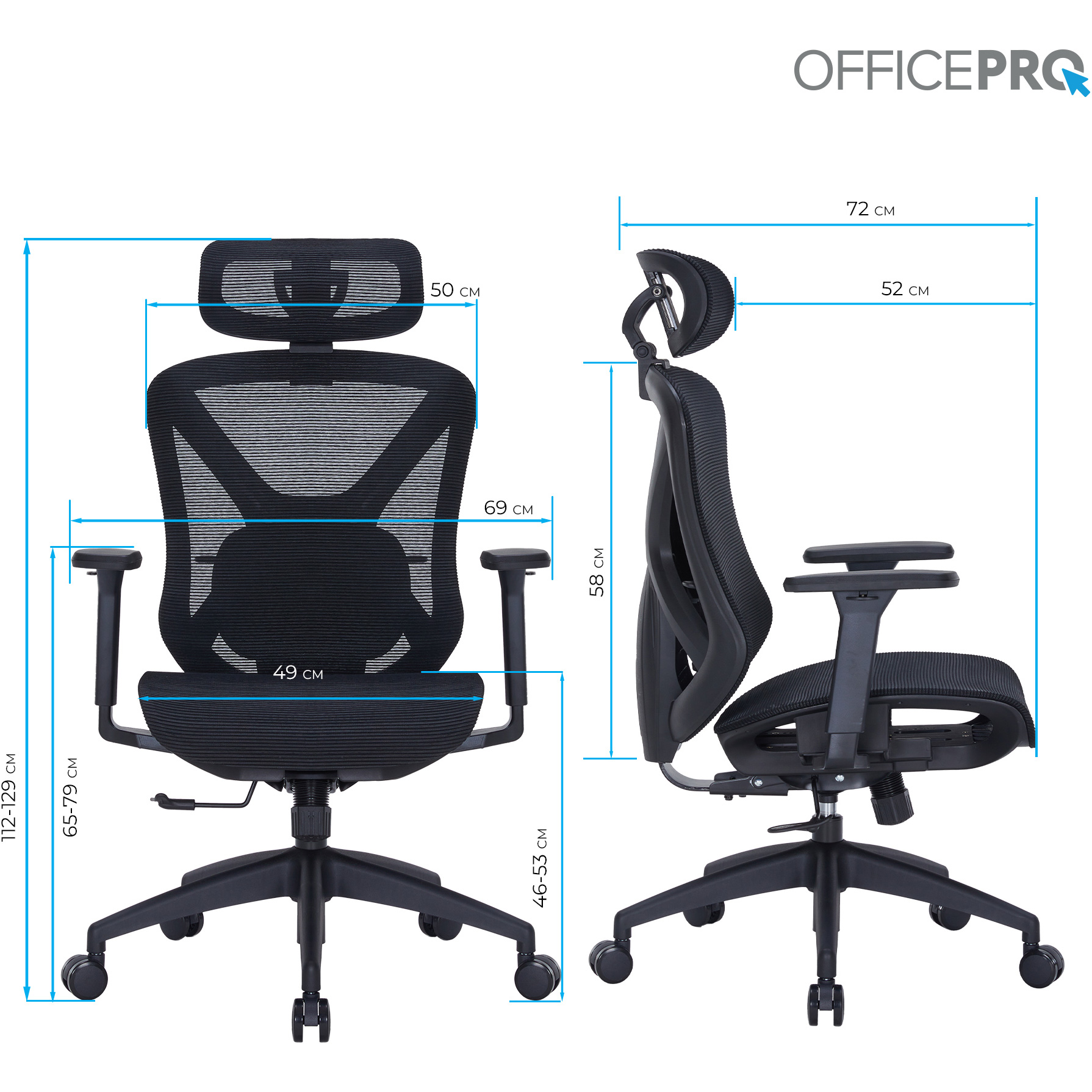 Крісло офісне OFFICEPRO Atlas OC630 Black