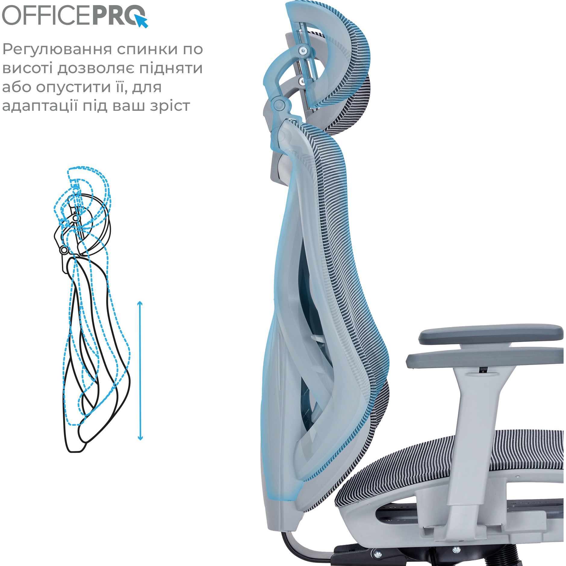 Кресло офисное OFFICEPRO Atlas OC630 Gray/Dark Gray
