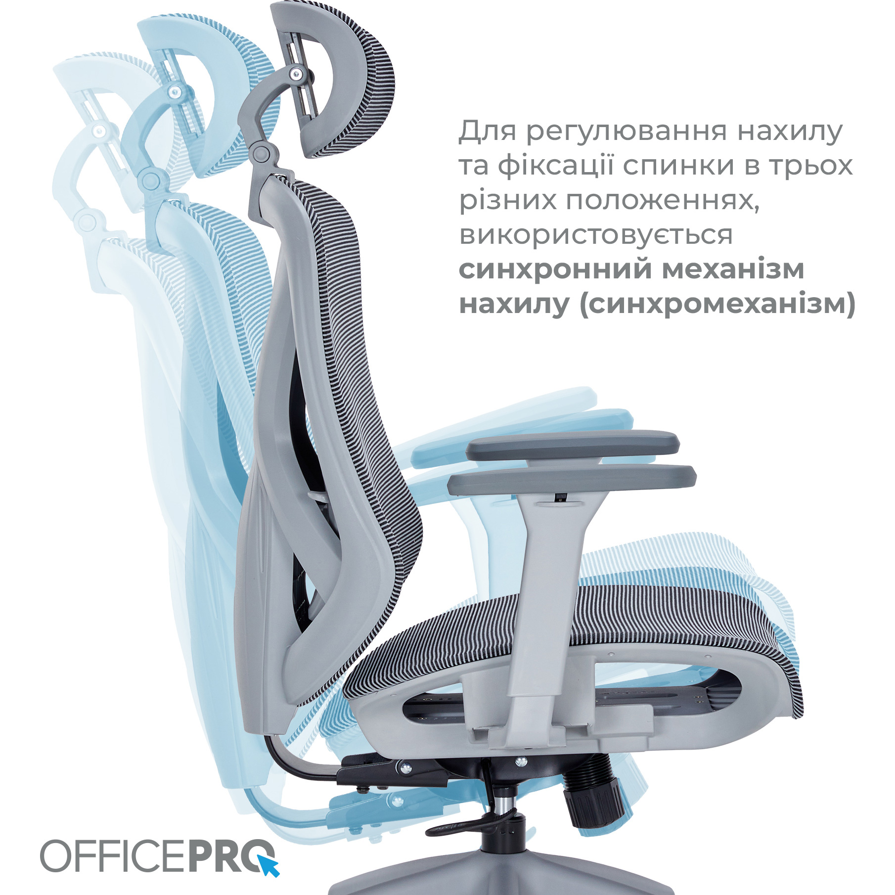 Кресло офисное OFFICEPRO Atlas OC630 Gray/Dark Gray