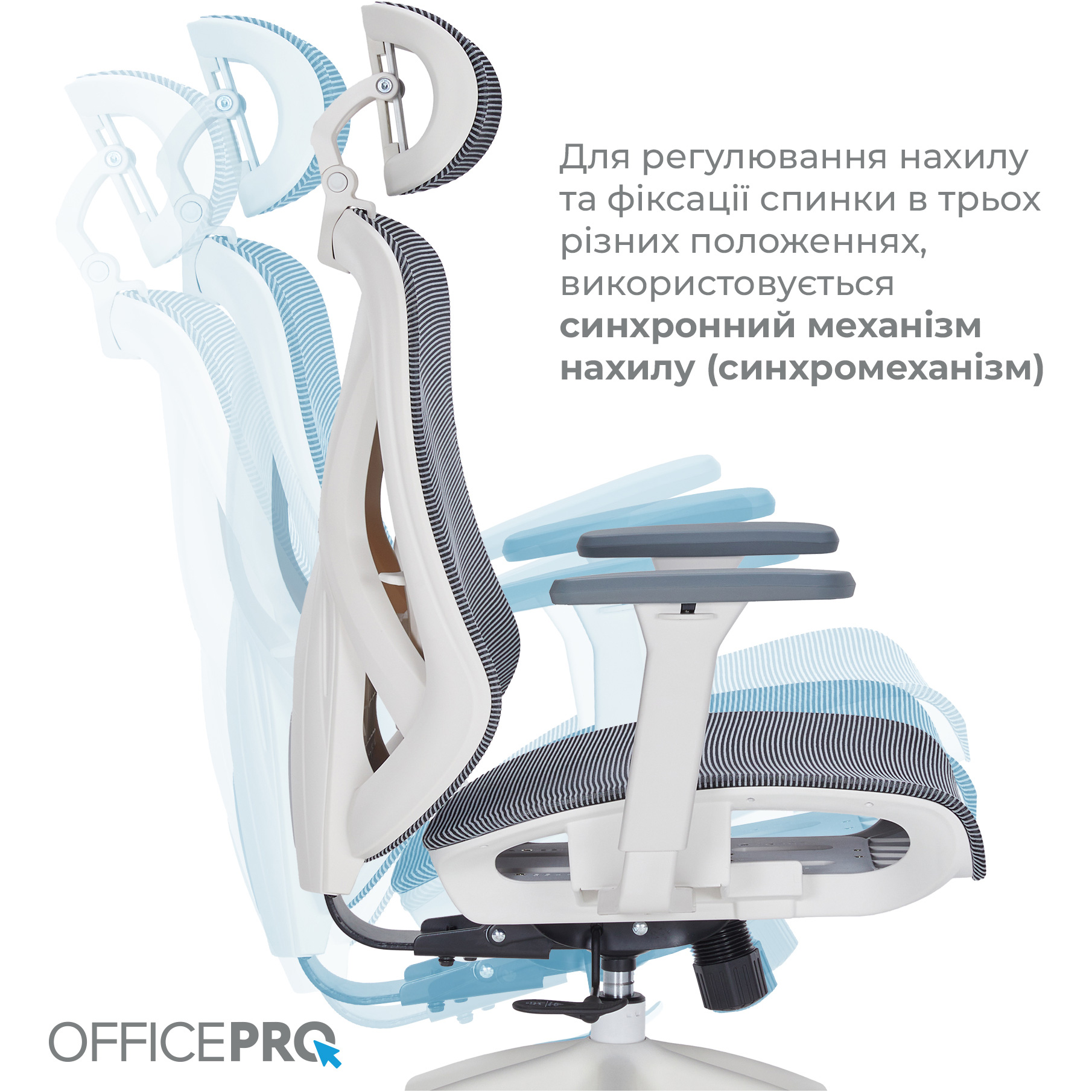 Кресло офисное OFFICEPRO Atlas OC630 White/Dark Gray