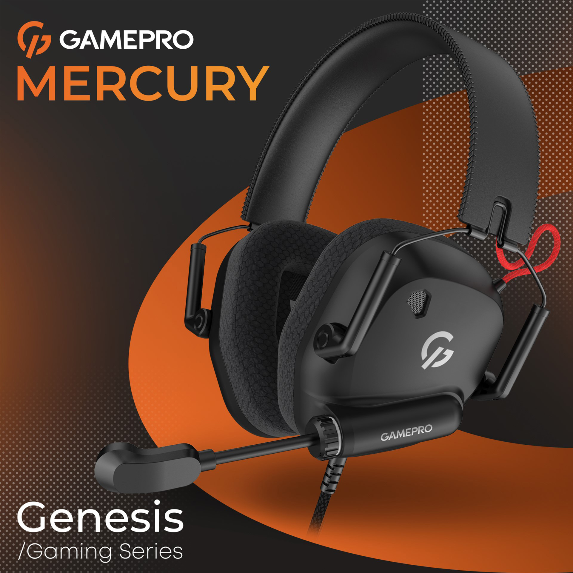 Навушники геймерскі GAMEPRO Genesis Mercury Black (HS120B)