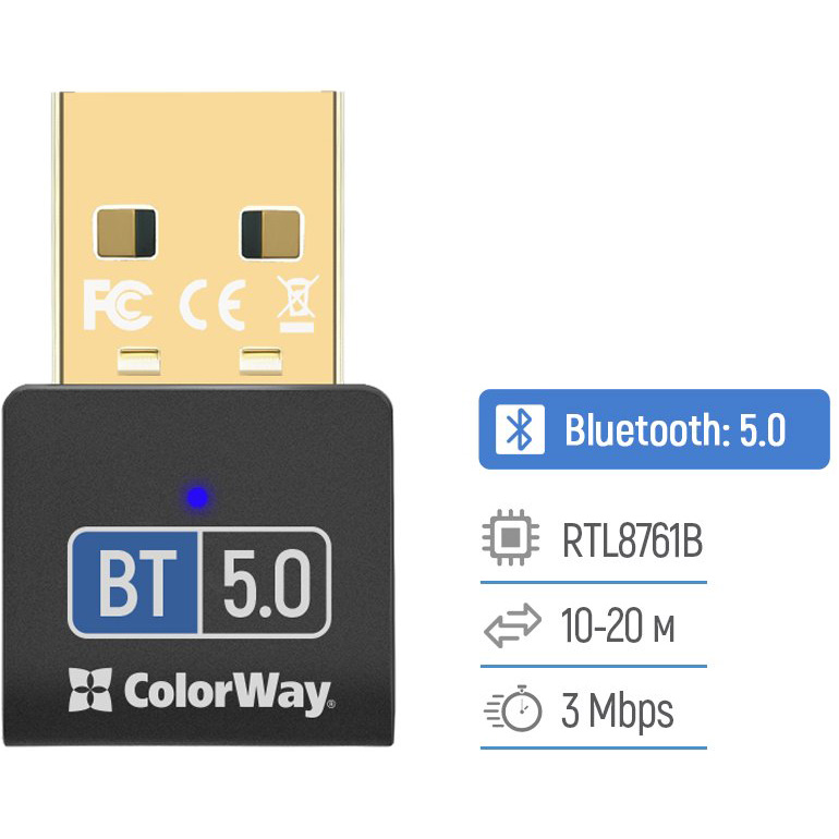 Bluetooth адаптер COLORWAY CW-AD-BT50