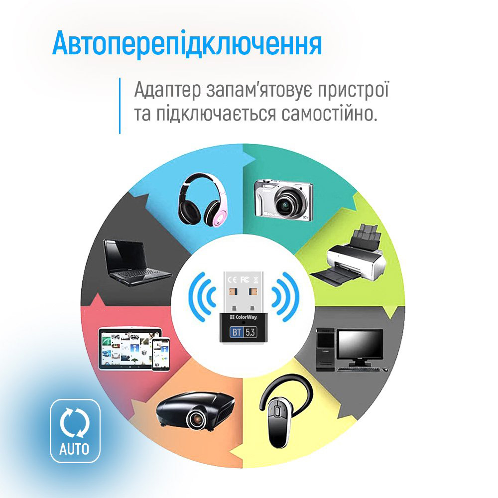 Bluetooth адаптер COLORWAY CW-AD-BT53