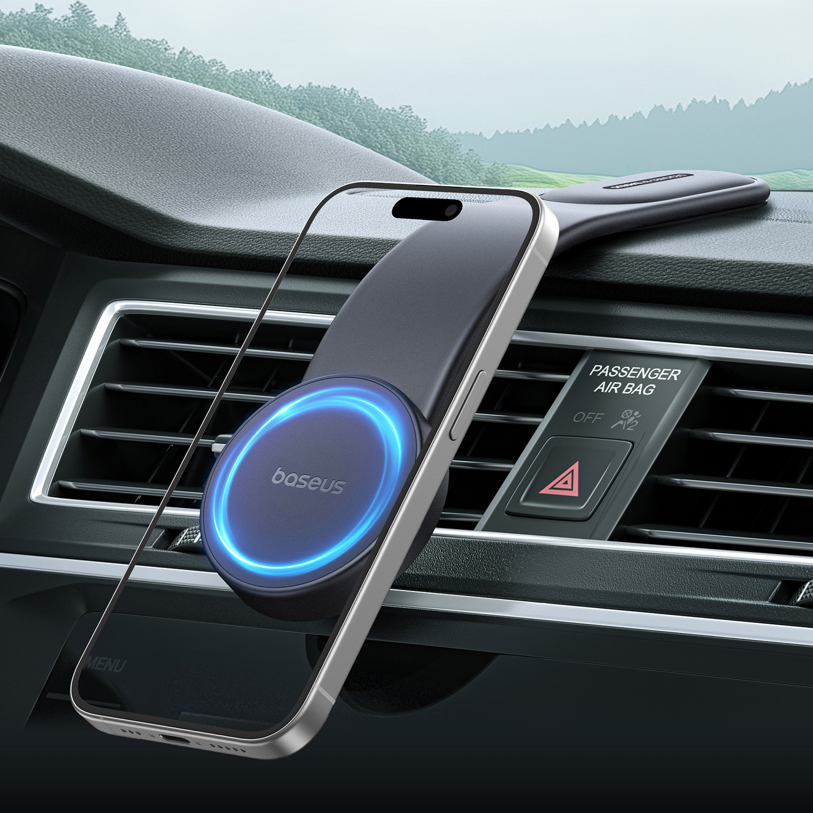 Автотримач для смартфона BASEUS PrimeTrip C02 Air Magnetic Car Mount Stick-on Type Black (C40182801113-01)