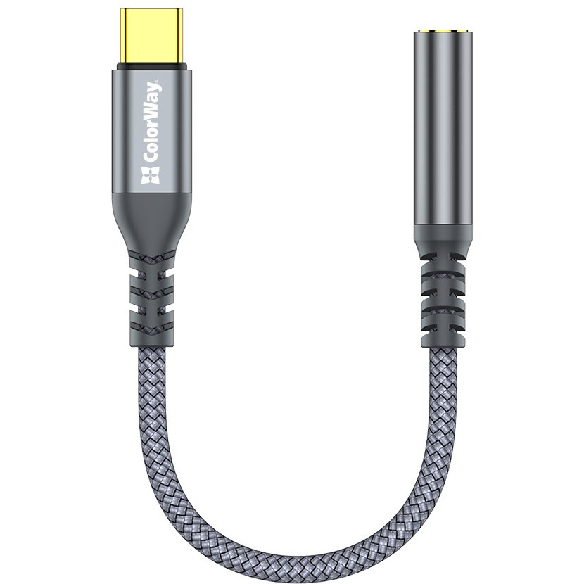 Адаптер COLORWAY USB-C to 3.5mm 0.14м Gray (CW-AD-CJ)